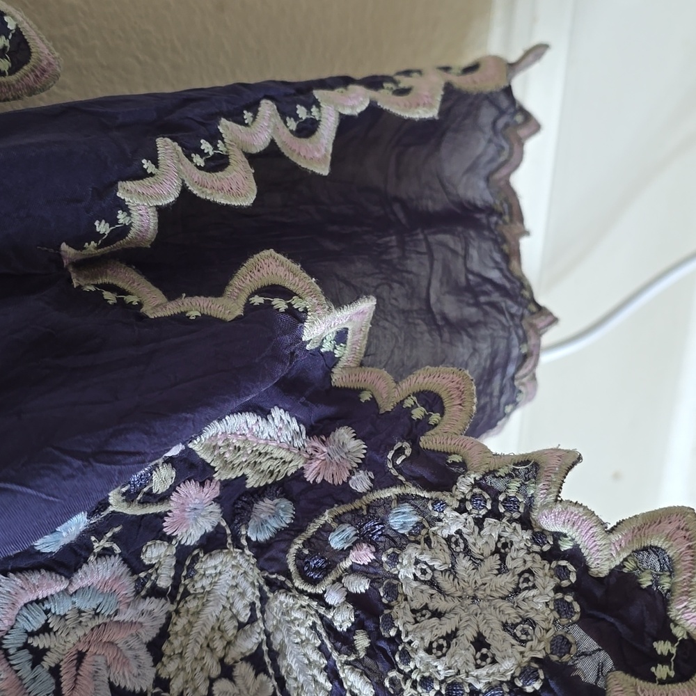 Johnny Was Navy Tunic with Pastel Floral Embroidery - Picture 9 of 11